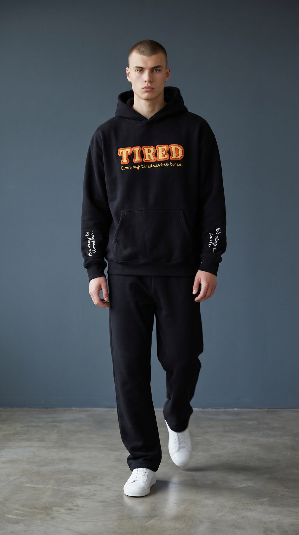 TIRED BLACK HOODIE